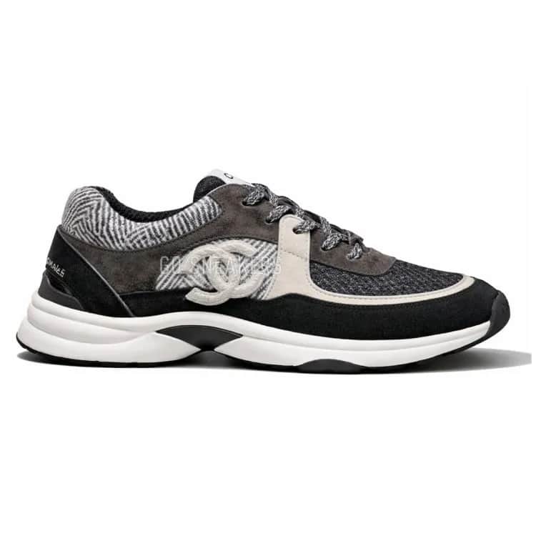 Женские кроссовки Chanel Tweed Sneakers Grey/Brown/Black