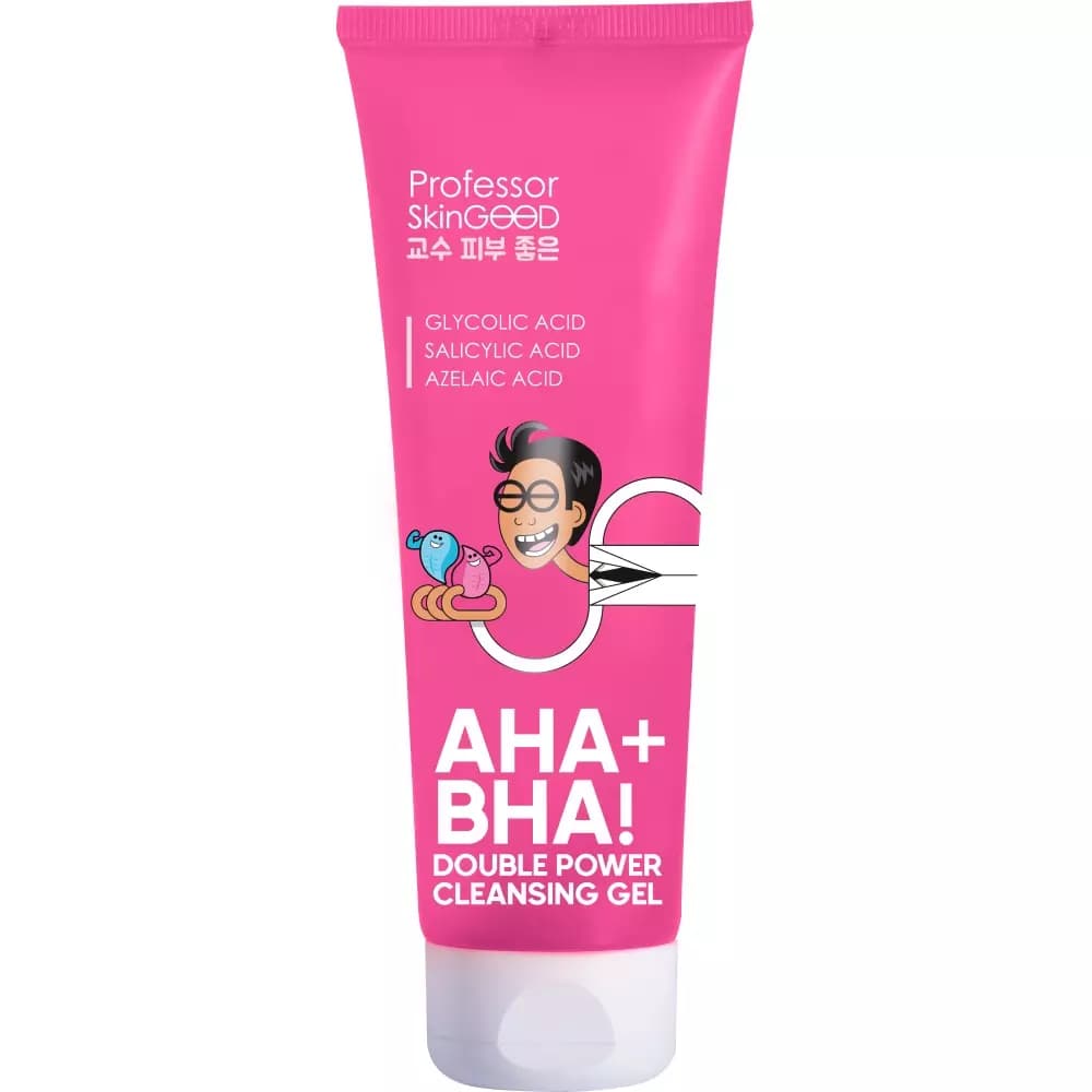 Гель с AHA- и BHA-кислотами для умывания лица Double Power Cleansing Gel 14+