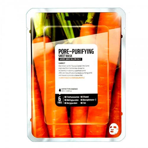 Тканевая маска "Морковь - Чистые поры" Facial Sheet Mask Carrot Pore-Purifying