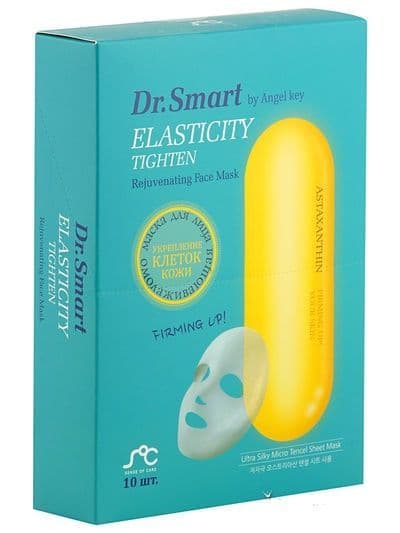 Тканевая омолаживающая маска Dr. Smart Elasticity Tighten с астаксантином для лица