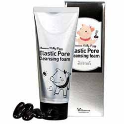Elizavecca Milky Piggy Elastic Pore Cleansing Foam - Пенка-маска с древесным углем для очищения и сужения пор