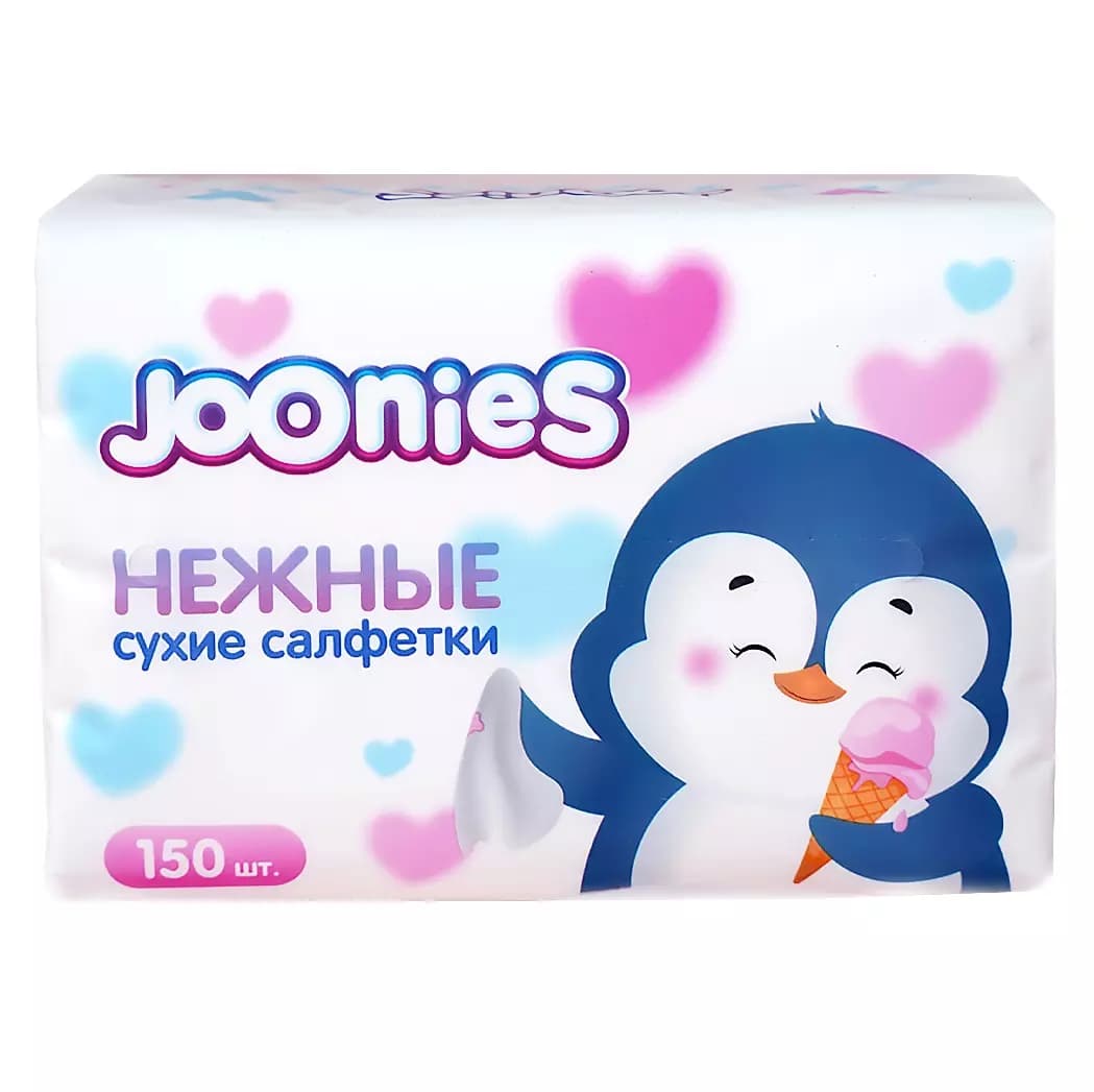 Салфетки бумажные трехслойные нежные 18х13 см 0+