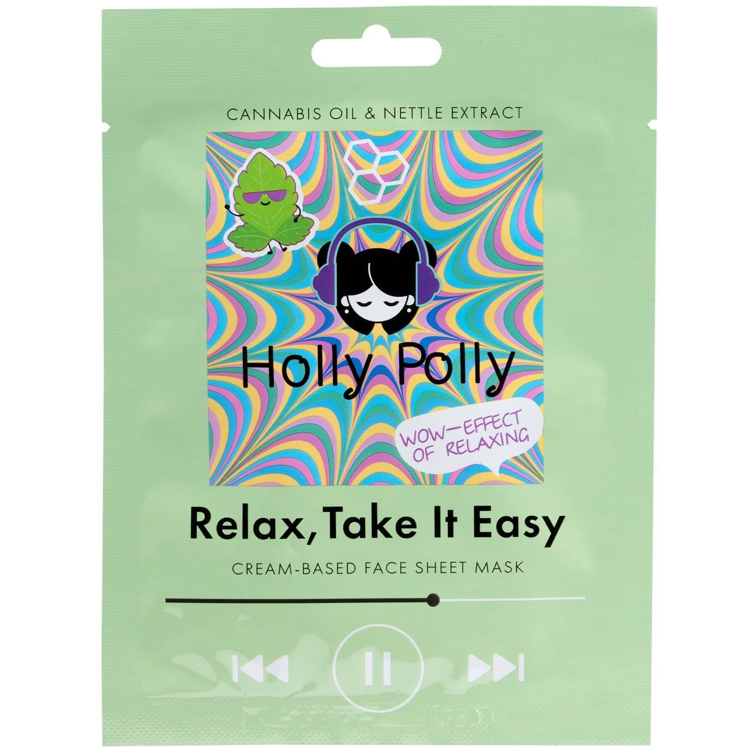 Тканевая маска с маслом конопли и экстрактом крапивы Relax, Take It Easy на кремовой основе