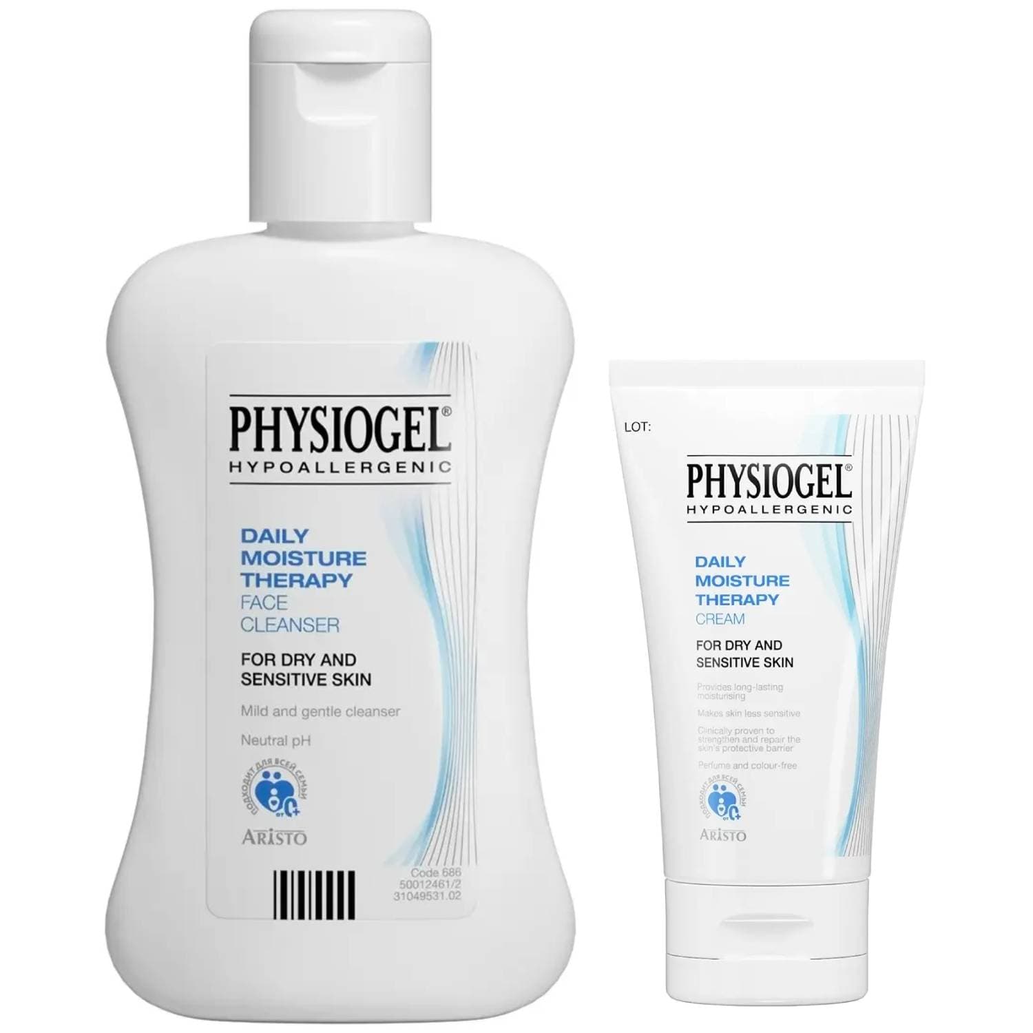Набор для лица "Очищение плюс увлажение": очищающее средство + крем 75 мл