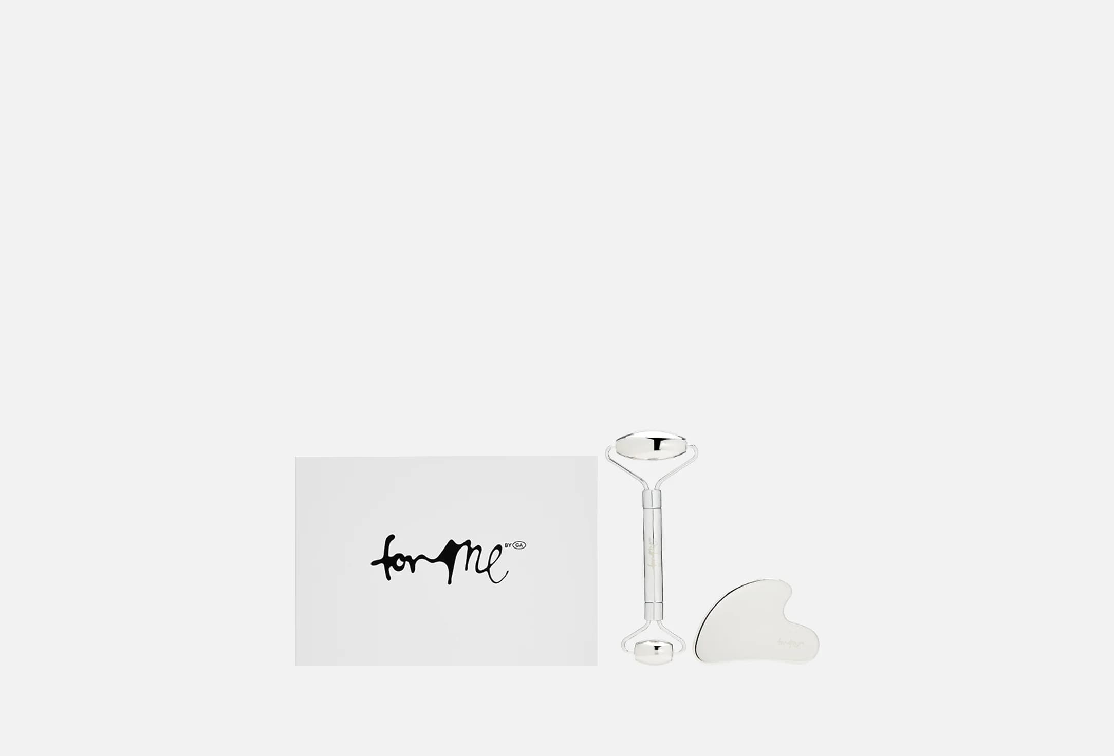 Double-sided steel facial roller & steel gua sha