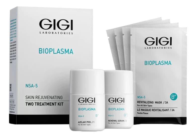 GiGi Набор для лица Bioplasma Skin Rejuvenating Trial (пилинг 30мл + сыворотка 30мл + омолаживающая маска 2*20мл + активизирующая маска 2*20мл