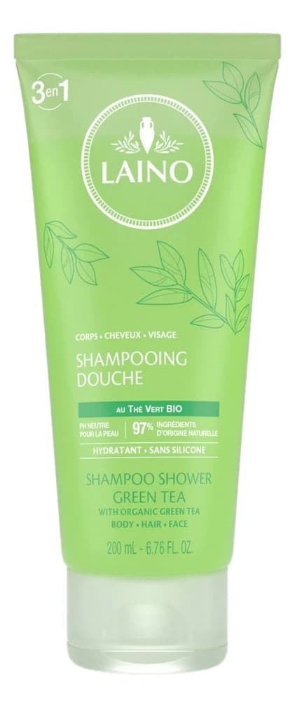Laino Органический шампунь 3 в 1 для лица, волос и тела Organic Green Tea Shower Shampoo