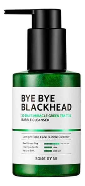 Some By Mi Пенка-маска для лица против черных точек Bye Bye Blackhead 30 Days Miracle Green Tea Tox Bubble Cleanser