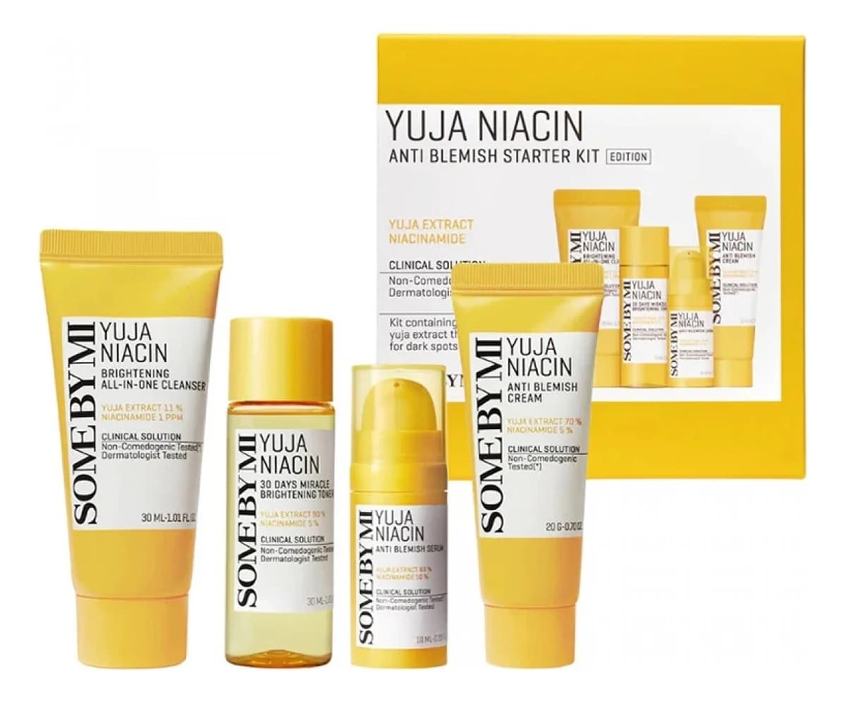 Some By Mi Набор для лица Yuja Niacin 30 Days Brightening Starter (очищающее средство + тонер 30мл + сыворотка 10мл + крем 20мл)