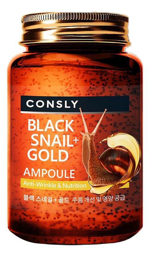 Consly Омолаживающая сыворотка с муцином черной улитки и золотом Black Snail & Gold Ampoule