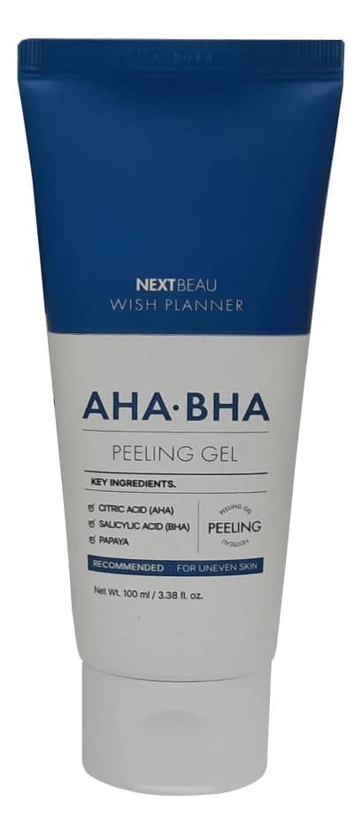 Nextbeau Отшелушивающий пилинг-гель с кислотами Wish Planner AHA BHA Peeling Gel