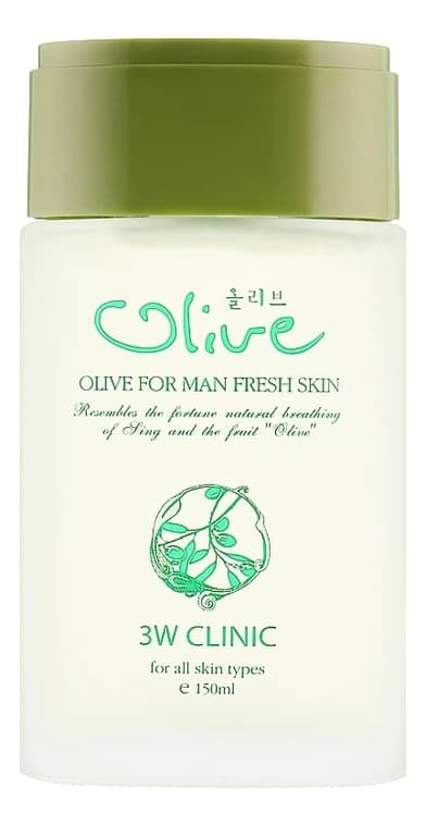 3W CLINIC Освежающий тоник для лица с экстрактом оливы Olive For Man Fresh Skin