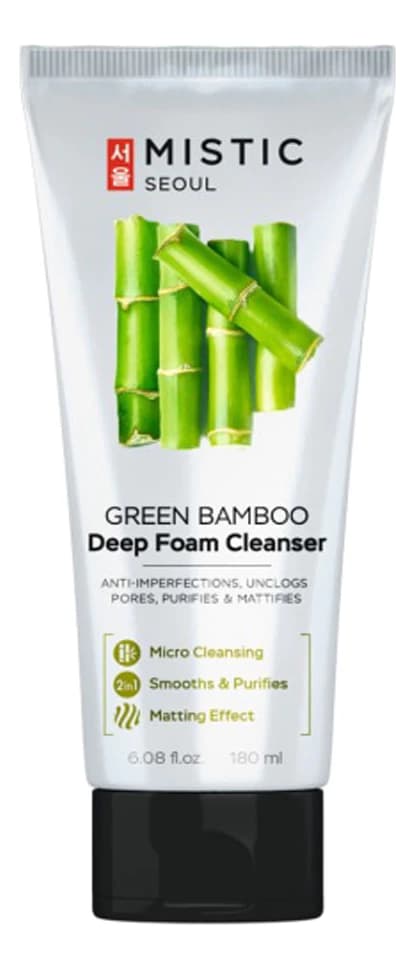 MISTIC Глубокоочищающая пенка для умывания с экстрактом бамбука Green Bamboo Deep Foam Cleanser