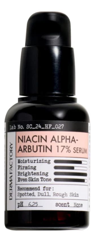 Derma Factory Выравнивающая сыворотка для лица с ниацинамидом и альфа-арбутином Niacin Alpha-Arbutin 17% Serum
