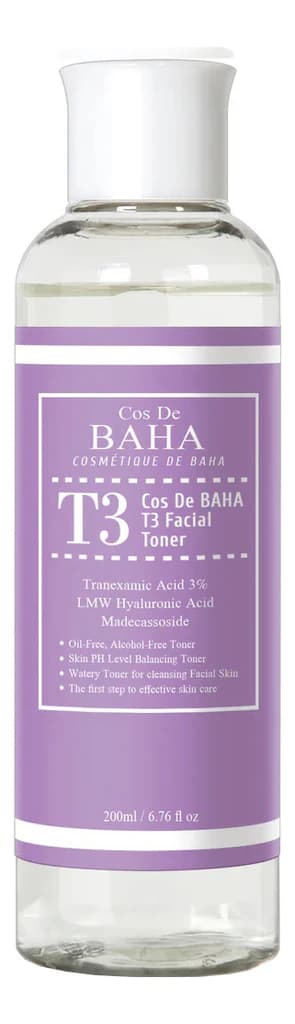 Cos De Baha Тонер для лица с низкомолекулярной гиалуроновой кислотой T3 Facial Toner