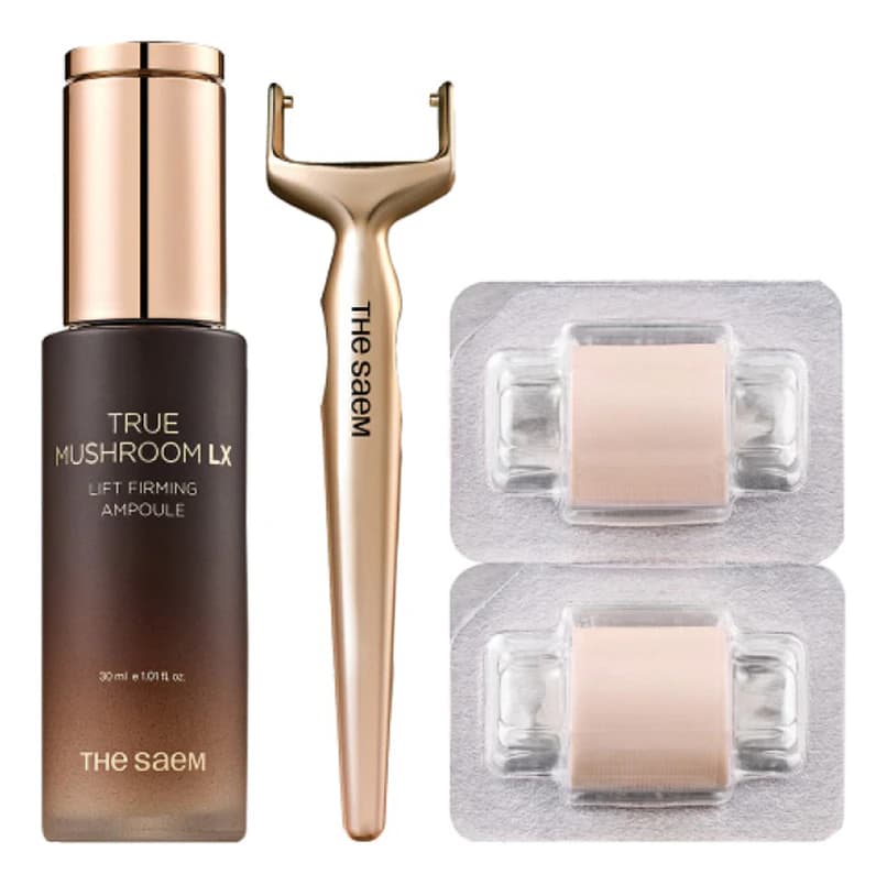 The Saem Набор для лица True Mushroom LX Lift Firming Ampoule & Microshot (сыворотка + мезороллер + насадки 2шт
