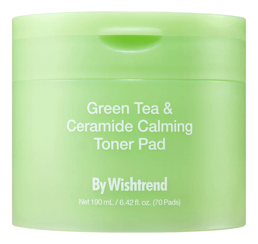 By Wishtrend Успокаивающие тонер-пэды для лица Green Tea & Ceramide Calming Toner Pads