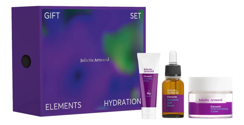 Juliette Armand Набор для лица Elements Hydration (увлажняющая маска + сыворотка с гиалуроновой кислотой 20мл + гидроактивный крем 50мл