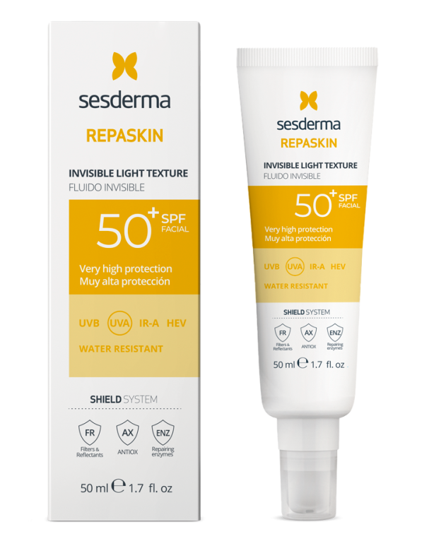 Sesderma Repaskin Invisible Light Textura Facial SPF50 – Сверхлегкий солнцезащитный флюид для лица СЗФ50 Репаскин