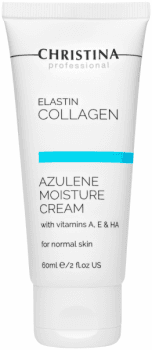 Christina Elastin Collagen Azulene Moisture Cream with Vitamins A, E & HA for normal skin (Увлажняющий азуленовый крем с коллагеном и эластином для нормальной кожи)