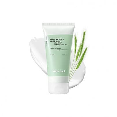 Пенка для очищения Clean And Glow Green Barley LHA Deep Cleansing Foam