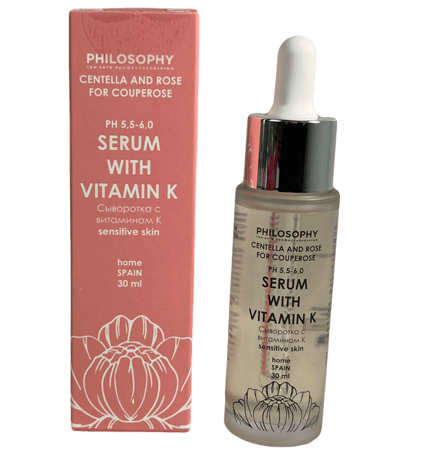 Сыворотка для чувствительной кожи с Витамином К Centella and Rose for Couperose Philosophy