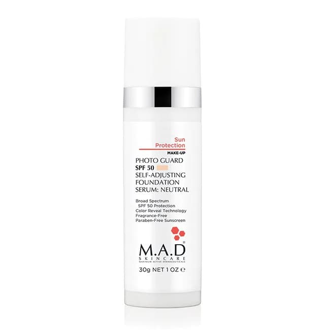 Подстраивающаяся сыворотка-основа под макияж с защитой SPF50 Neutral/Light Photo Guard SPF 50 Self Adjusting Foundation Serum Neutral/Light M.A.D Skincare
