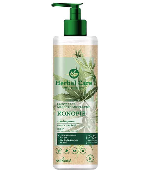 Успокаивающее молочко для лица с коноплей Herbal Care Farmona