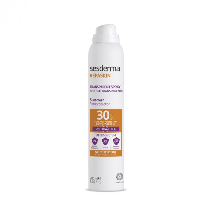 Спрей солнцезащитный прозрачный для тела СЗФ 30 Repaskin Transparent Spray Body Sunscreen SPF 30 Sesderma