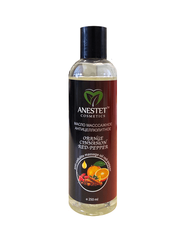 Массажное масло с красным перцем, апельсином и корицей ANESTET professional
