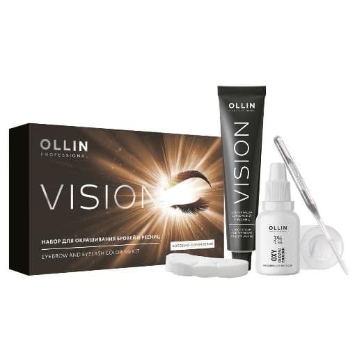 Набор для окрашивания бровей и ресниц Ollin Vision graphite (Холодно-коричневый)