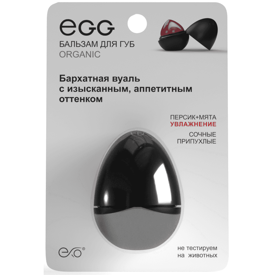 Бальзам для губ «Персик + Мята» Organic EXO EGG