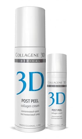 Крем для лица Post Peel с УФ-фильтром (SPF 7) и нейтразеном, реабилитация после химических пилингов Medical Collagene 3D