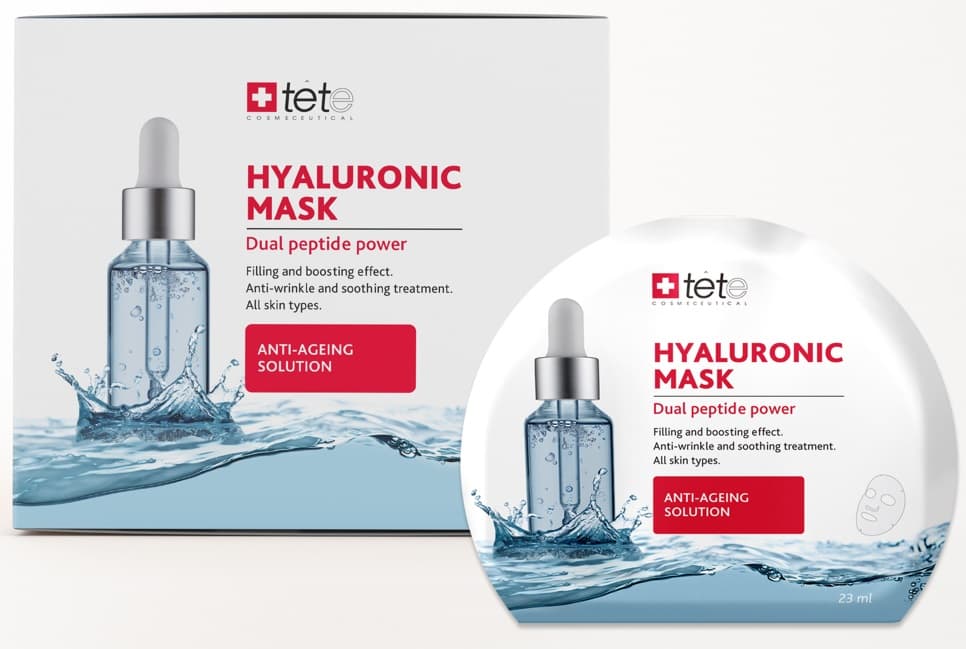 Маска тканевая BOX Hyaluronic Mask Anti-ageing solution Tetе Cosmeceutical