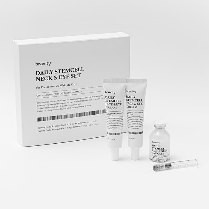 Набор Сыворотка и крем со стволовыми клетками против морщин Bravity Daily StemCell NeckAmpoule Face & Eye Cream Set Matrigen + 2х30гр