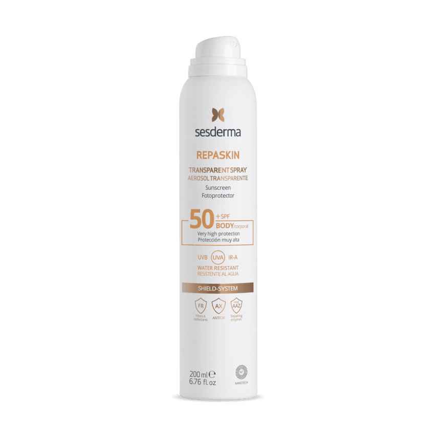 Спрей солнцезащитный прозрачный для тела СЗФ 50 Repaskin Transparent Spray Body Sunscreen SPF 50 Sesderma