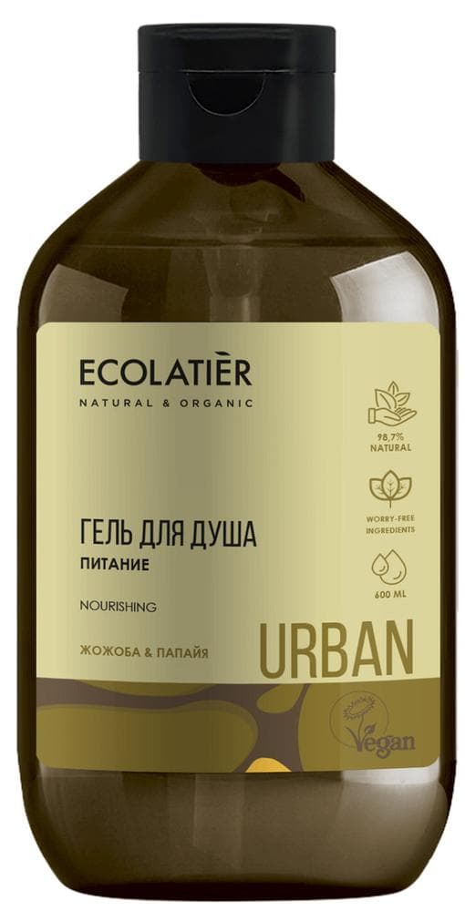 Натуральный гель для душа Питание жожоба-папайя, , Ecolatier