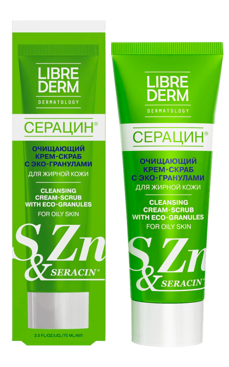 Либридерм (Librederm) Seracin Крем-скраб очищающий с эко-гранулами 1 шт