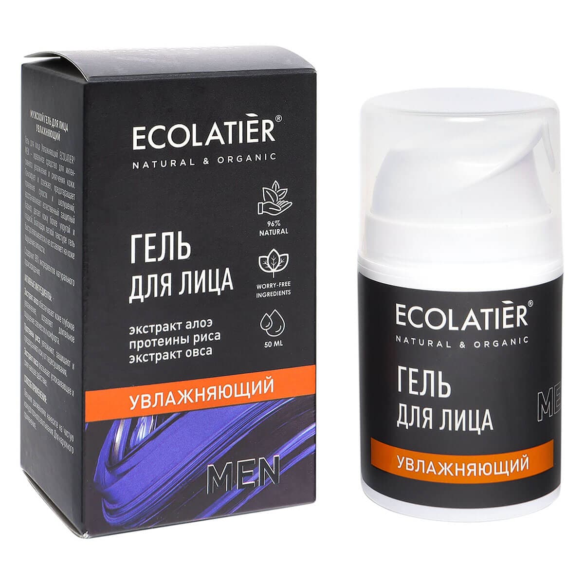 Гель для лица мужской Увлажняющий, , Ecolatier