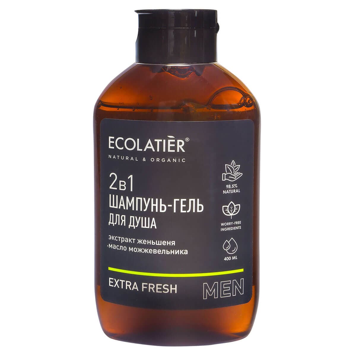 Шампунь-гель для душа 2в1 мужской Extra Fresh, , Ecolatier