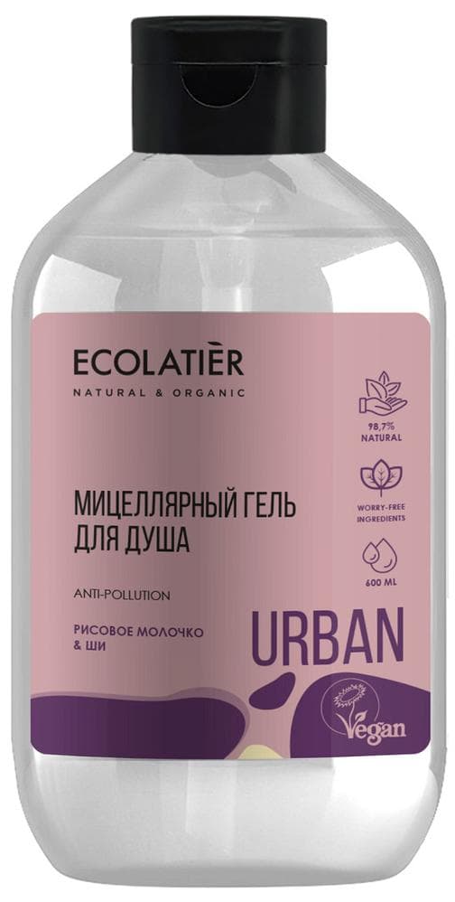Мицеллярный гель для душа рисовое молочко & ши, , Ecolatier