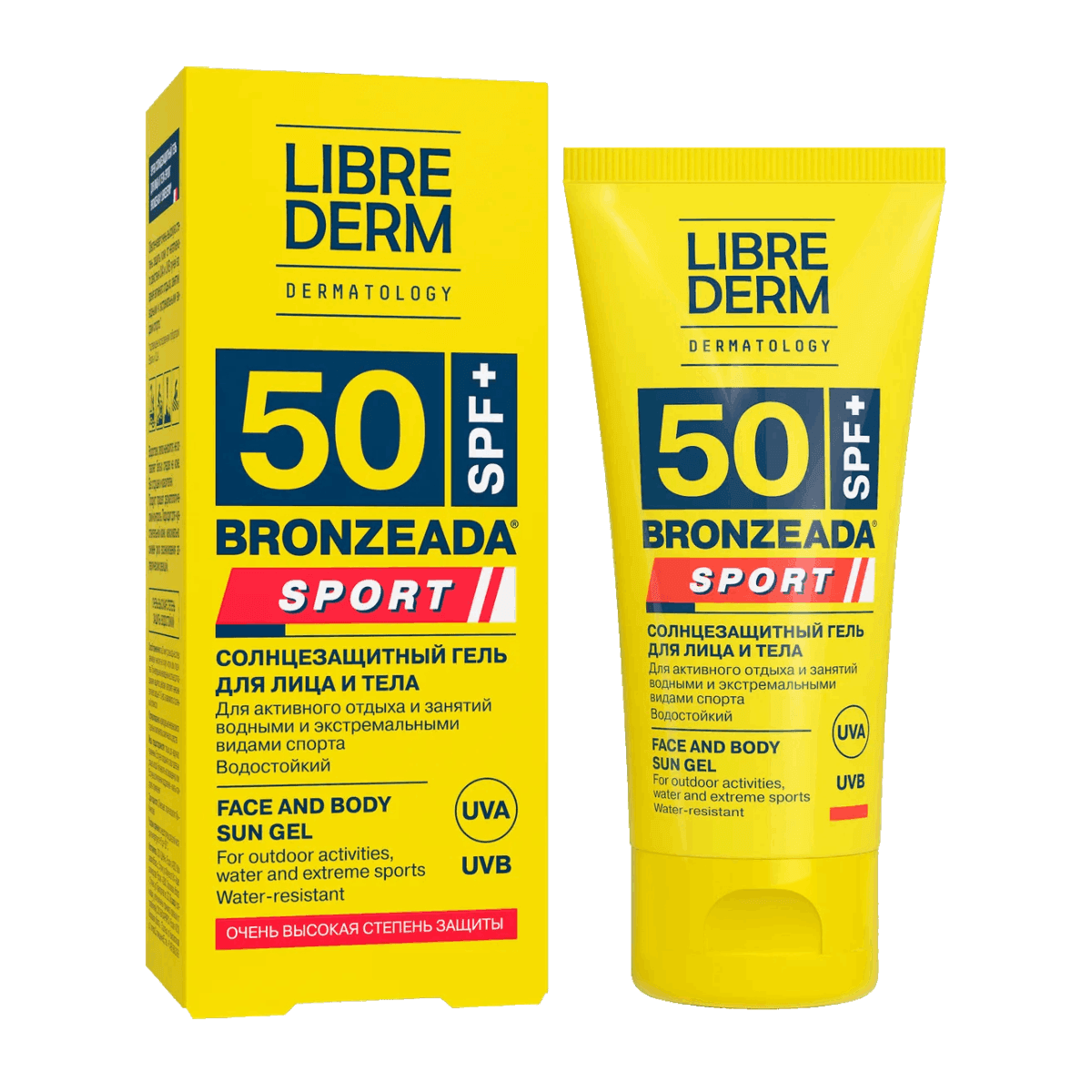 Либридерм (Librederm) Bronzeada Sport Солнцезащитный гель для лица и тела SPF50 1 шт