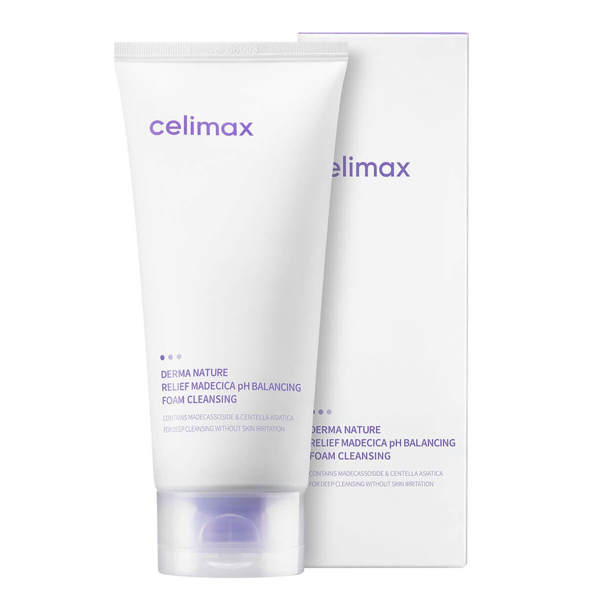 Слабокислотная очищающая пенка Derma Nature Relief Madecica pH Balancing Foam, , Celimax