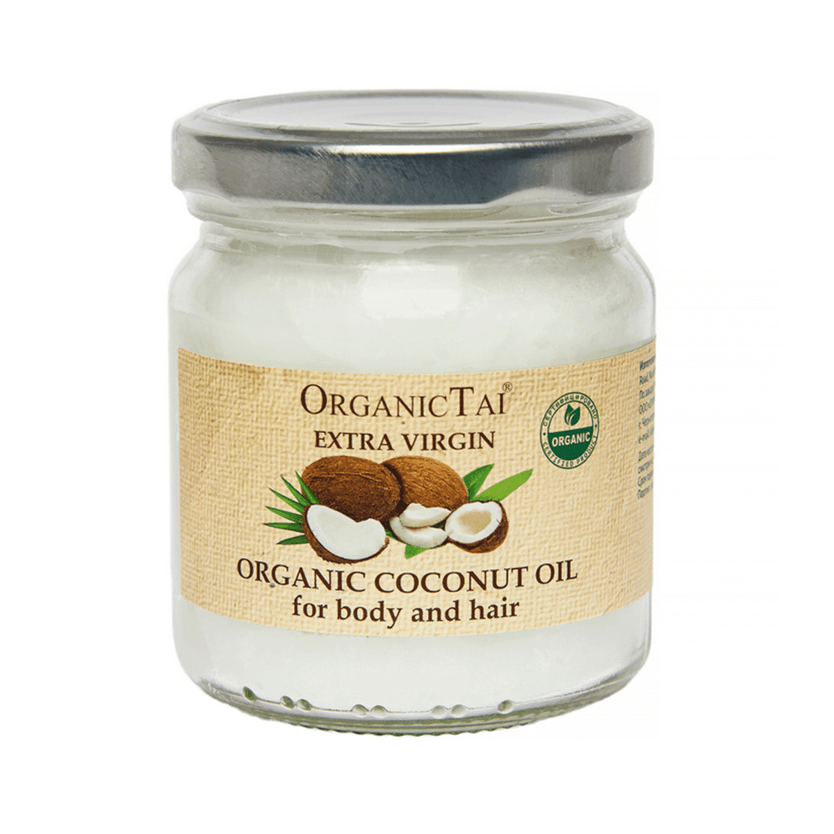 Органическое кокосовое масло холодного отжима для тела и волос, , OrganicTai