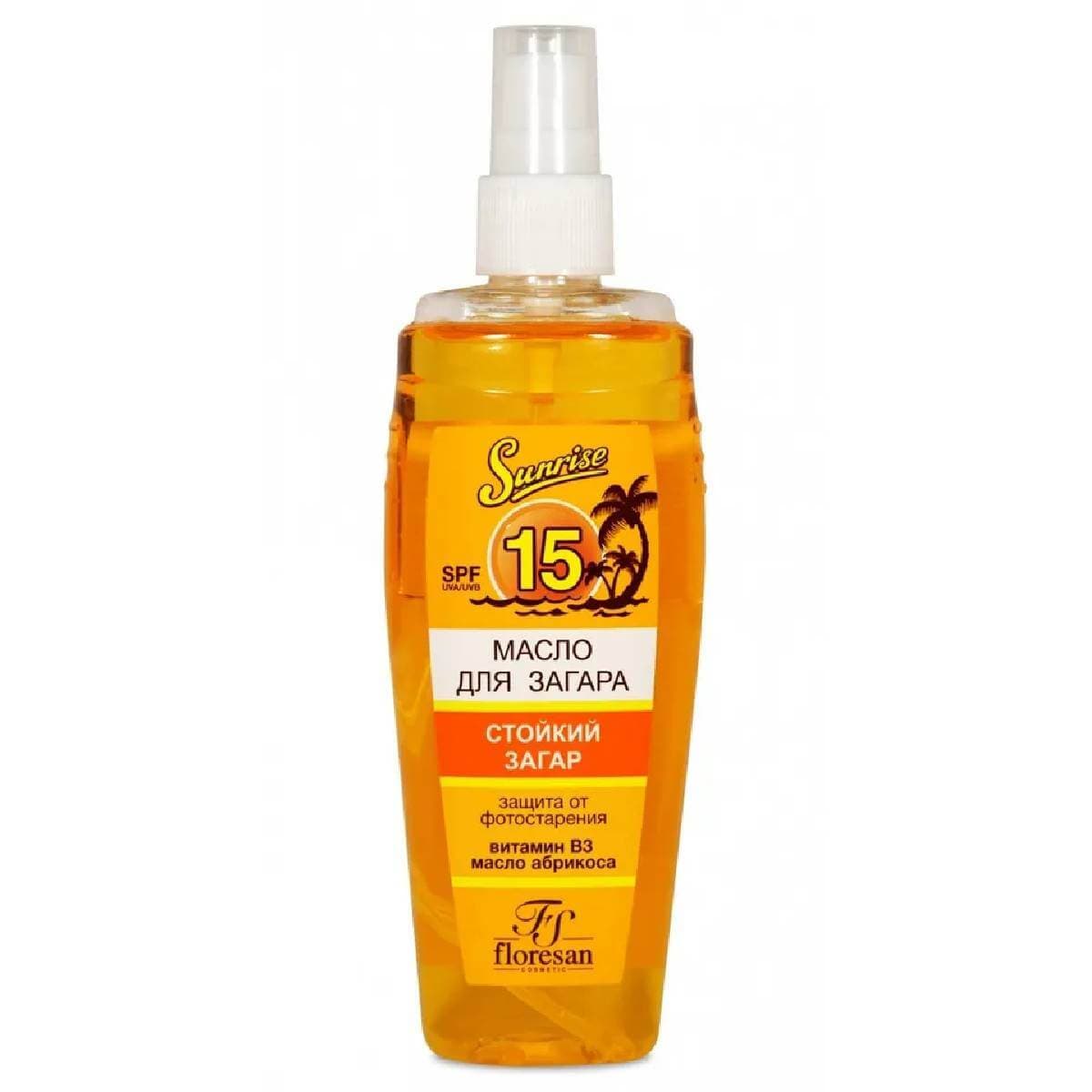Спрей-масло для загара Абрикосовый нектар SPF15, , FLORESAN