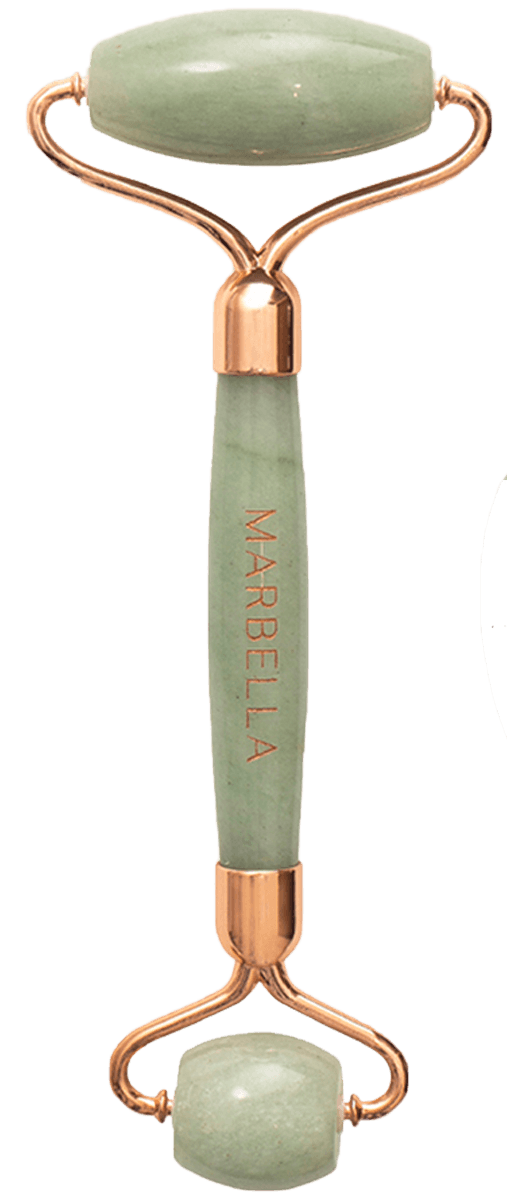 Роллер-массажер  PREMIUM для лица двусторонний из авантюрина, MARBELLA