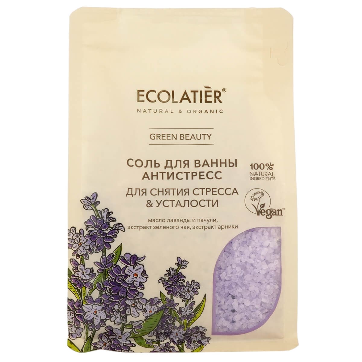 GREEN Соль для ванны Антистресс, , Ecolatier