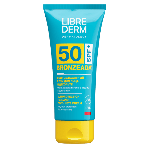 Librederm bronzeada солнцезащитный крем для лица и декольте spf 50