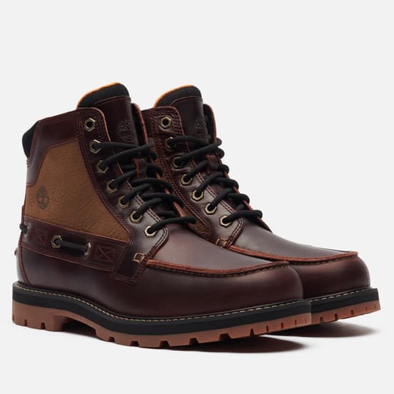 Мужские ботинки Timberland Britton Road 7-Eye Moc Toe Burgundy Full-Grain