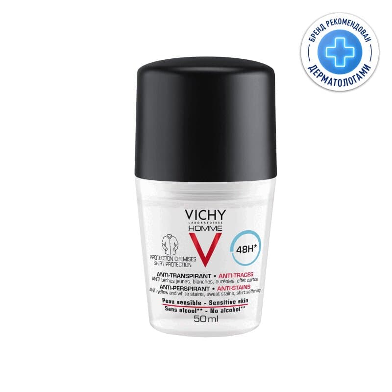 Vichy Homme Дезодорант-антиперспирант защита от пятен 48 ч